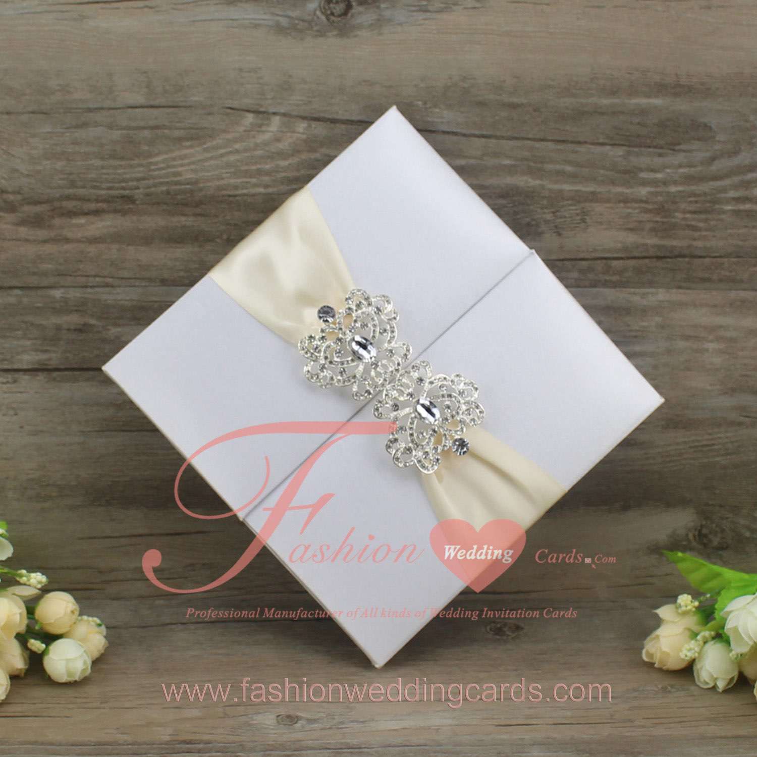 High End Custom Silk Wedding Invitation Folio